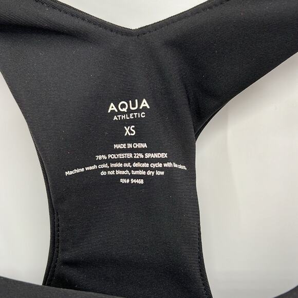 AQUA Athletic Women's Longline Racerback Sports Bra - Black - XS - NWT - Picture 2 of 5